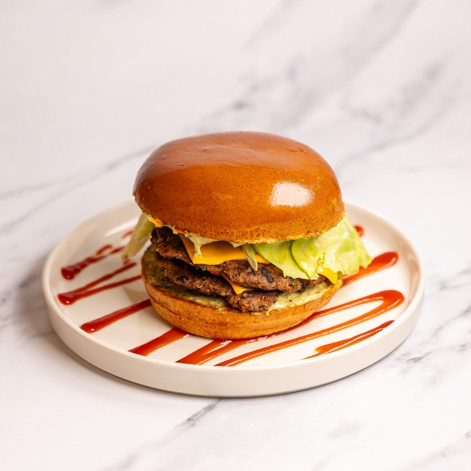 Spicy Chapli Lamb burger